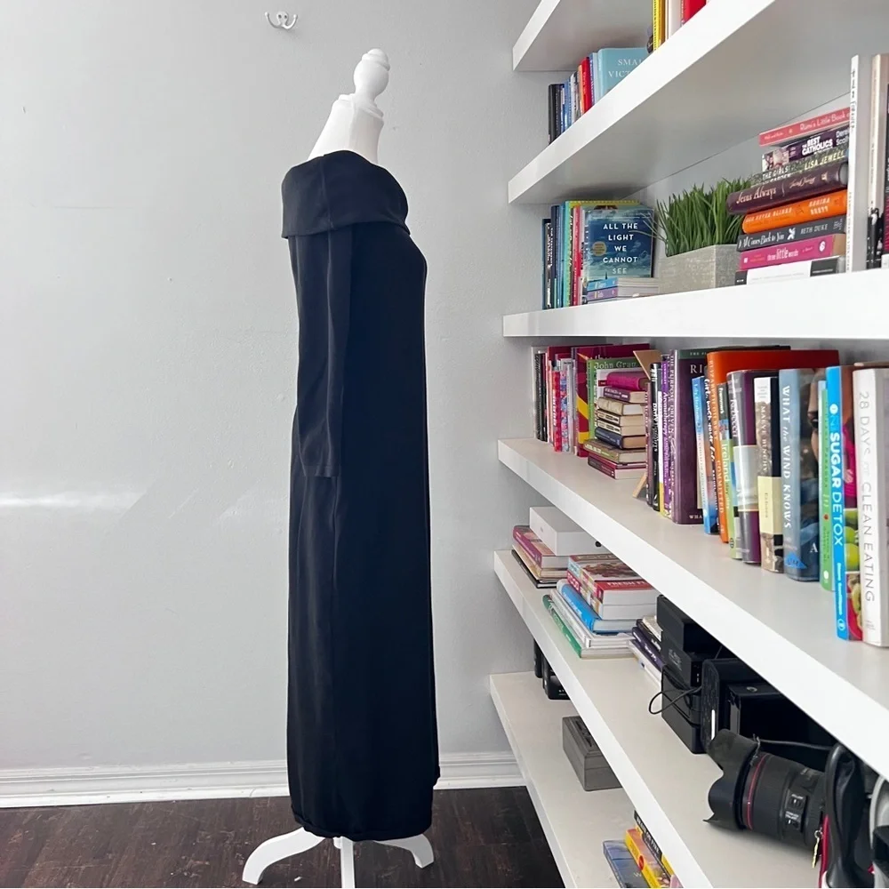 Peruvian Connection Black Delilah off shoulder Sheath Dress Sz small